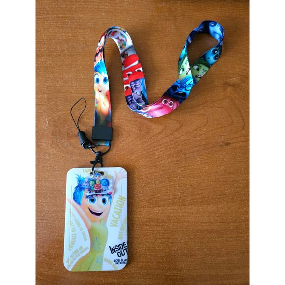 Disney Inside Out Lanyard with ID Holder & Charm – Vibrant Emotions Design - Picture 1 of 6